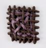 Vernetzt, Keramik gebrannt, Baumwollschnüre, 27x25x8 cm, 2024